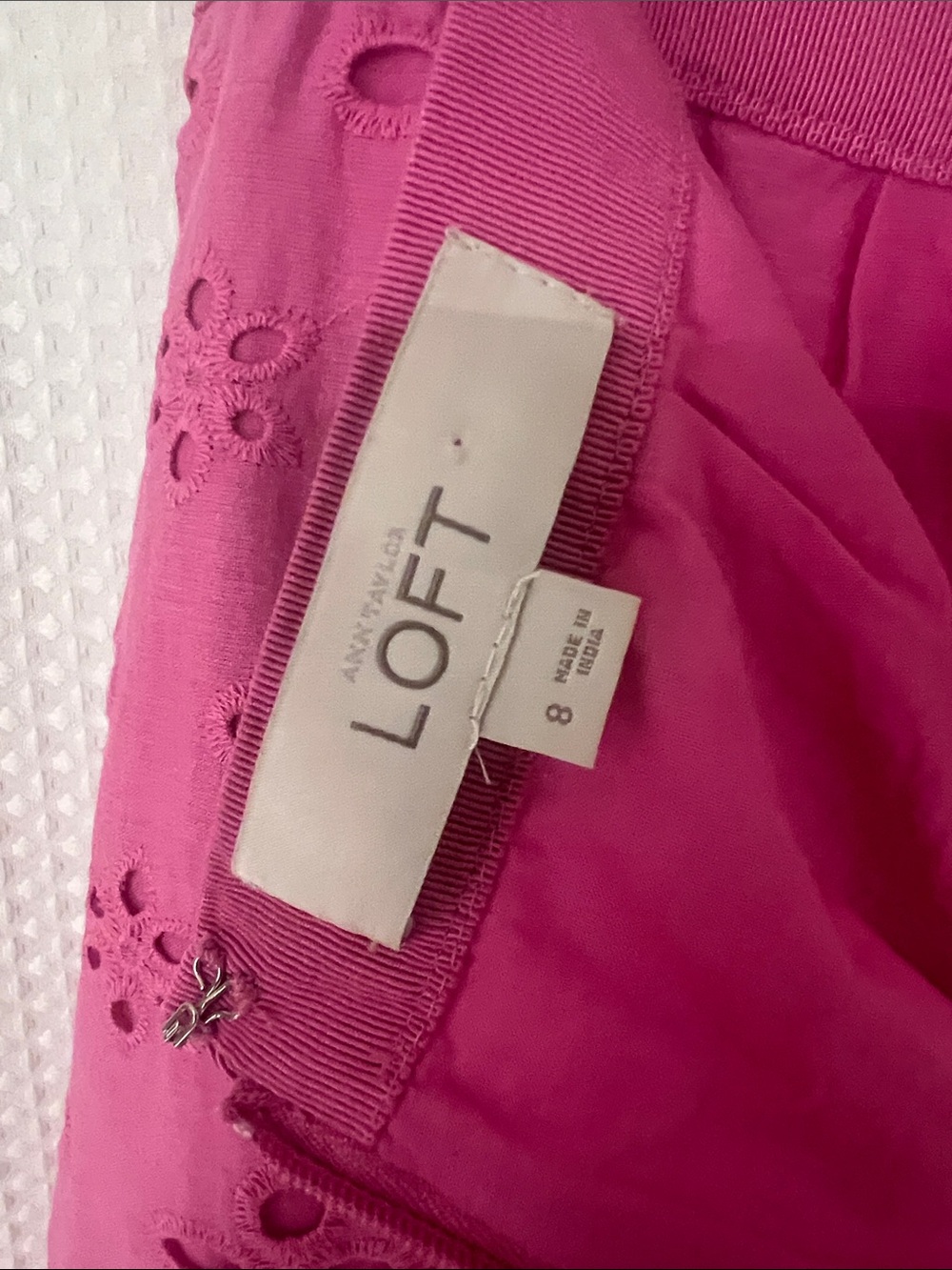 LOFT Eyelet A-Line Skirt - Hot Pink - Picture 9 of 10